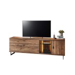 Komoda RTV z przeszkleniem – ciemny dąb Borgo