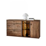 Komoda z przeszkleniem – ciemny dąb Borgo