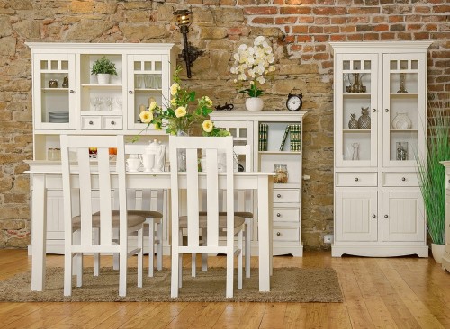 Witryna sosnowa 2d Belluno Elegante biała